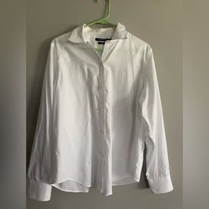 Lauren Ralph Lauren Women's Size XL Non Iron White Button Up Career Top